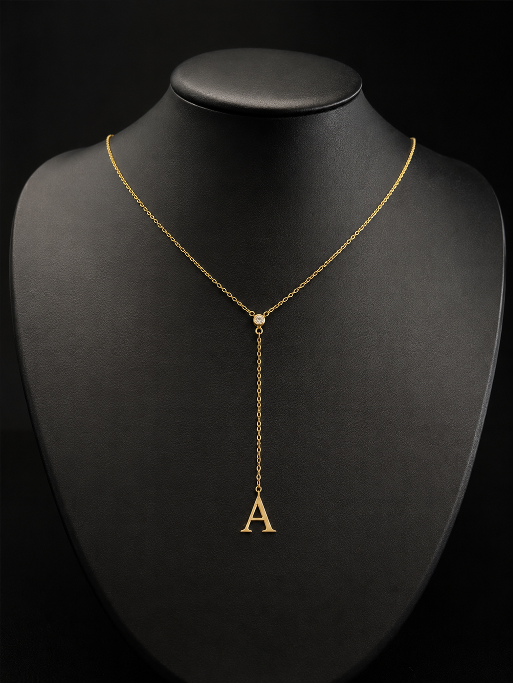 18K Gold Initial Drop Necklace